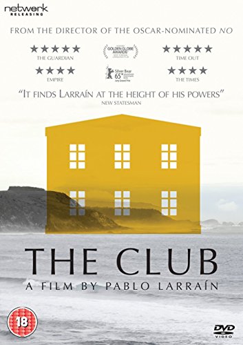 DVD cover for "The Club" featuring a yellow building against a grey landscape.