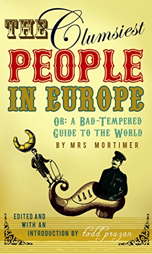 Book cover: "The Clumsiest People in Europe" with illustrated figures.