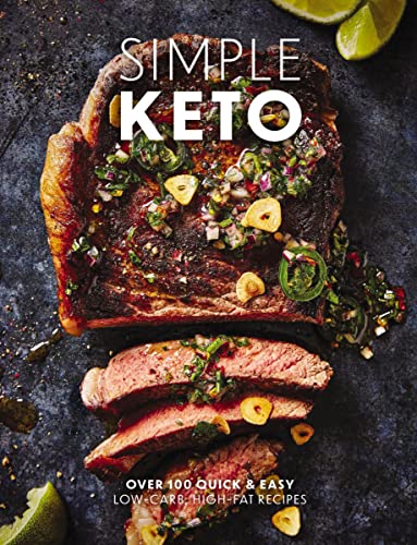 Cookbook cover featuring sliced steak with herbs and the title "Simple Keto".