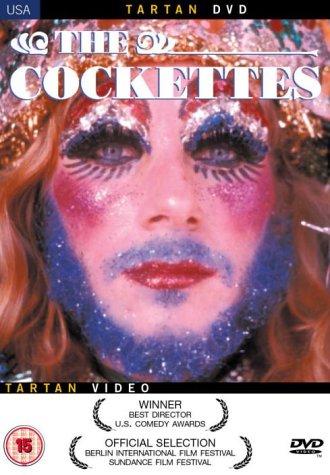 DVD cover for "The Cockettes" featuring a glittery, heavily made-up performer.