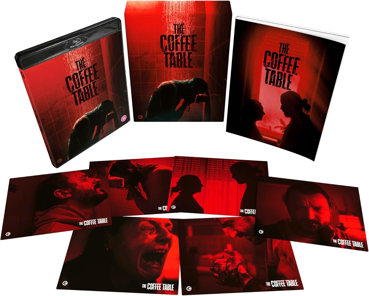 The Coffee Table" Blu-ray case with unsettling imagery of a distressed man.