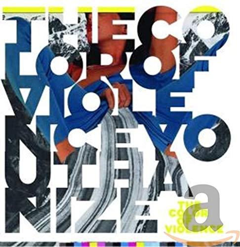 CD cover with abstract blue and orange typography and a figure.