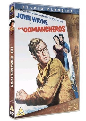 DVD cover for “The Comancheros” featuring John Wayne and cast members.