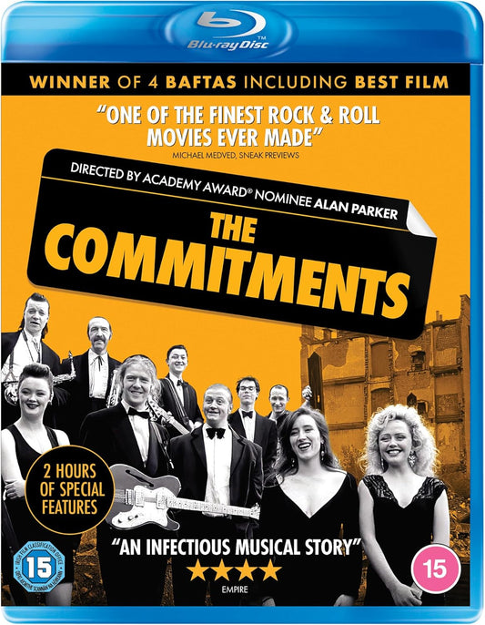 Blu-ray cover for "The Commitments" featuring a band in suits.