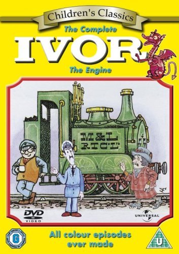 Ivor the Engine" DVD cover featuring a green steam train and characters.