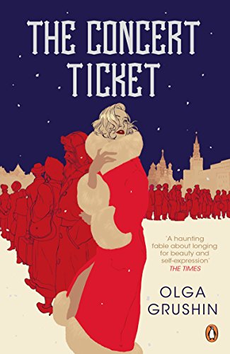 Book cover: woman in red coat facing a crowd near a castle.