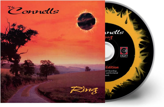 CD cover for The Connells’ “Ring” with a sunset and silhouetted trees.