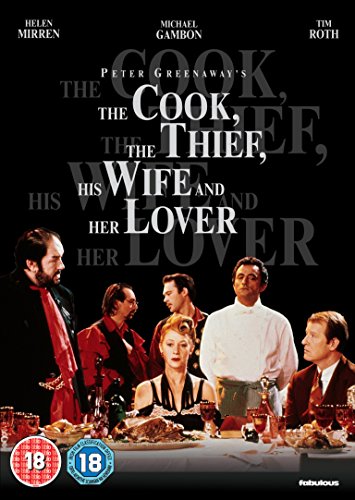 DVD cover for The Cook, The Thief, His Wife and Her Lover featuring cast members.