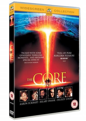 DVD cover for "The Core" featuring a fiery vortex and cast photos.