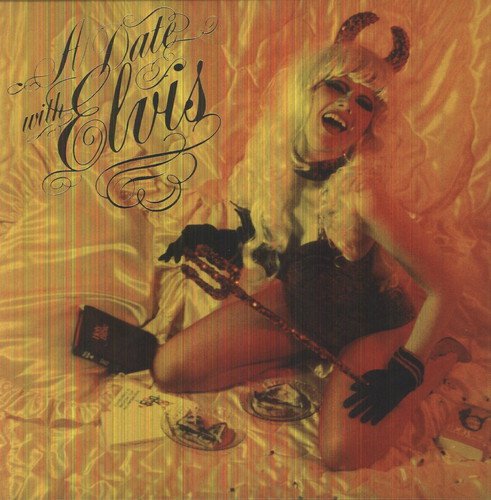 Album cover: woman with devil horns, messy room, orange tones.