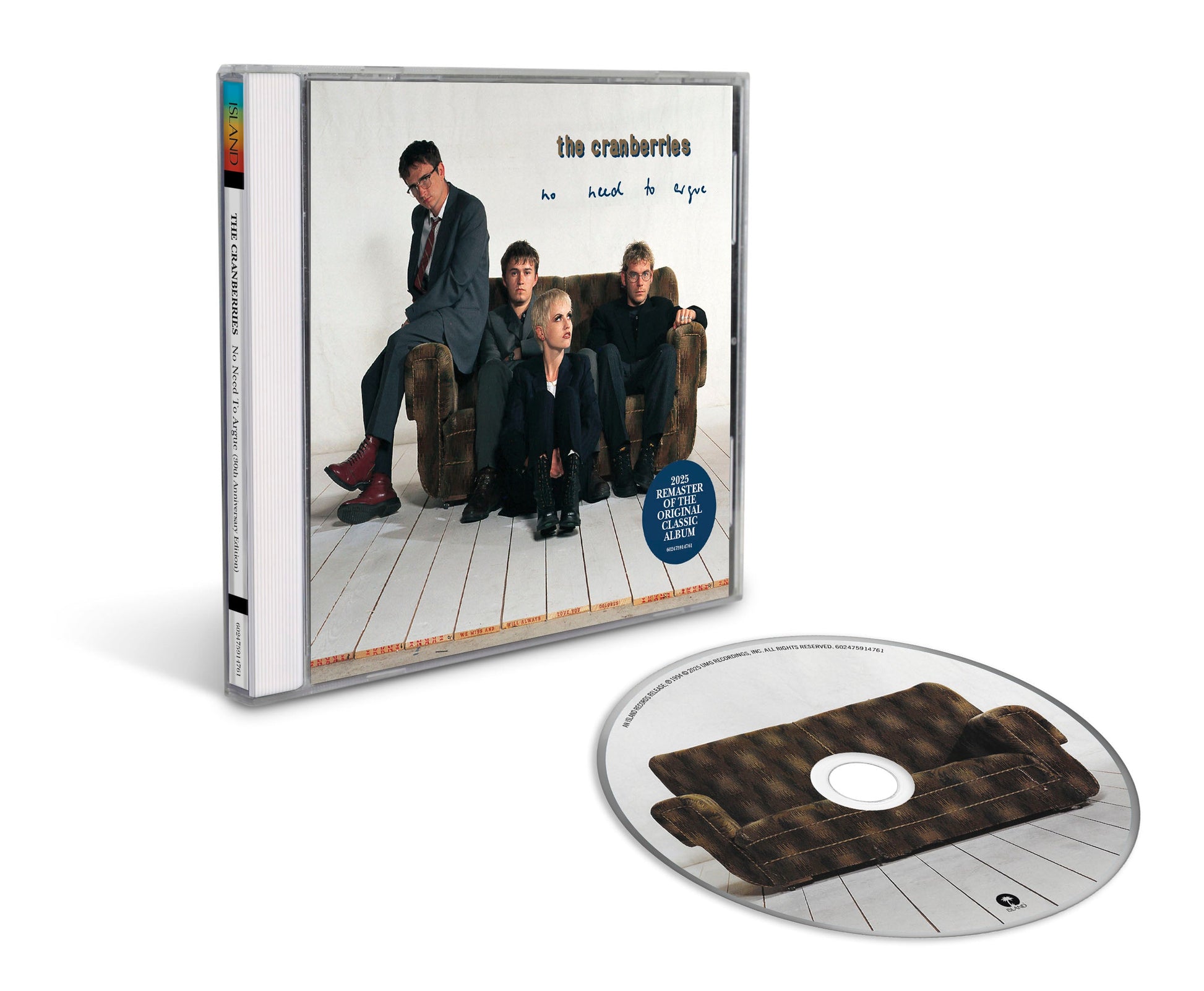 The Cranberries "No Need To Argue" CD with band photo and disc.