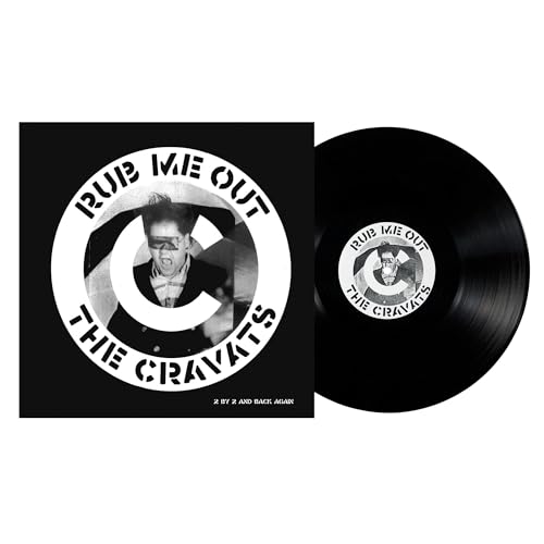 Black vinyl record with a black and white portrait in a circle.