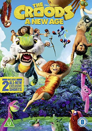 DVD cover for "The Croods: A New Age" featuring cartoon characters.