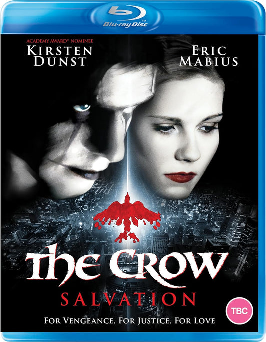 Blu-ray cover for The Crow: Salvation featuring Kirsten Dunst and Eric Mabius.