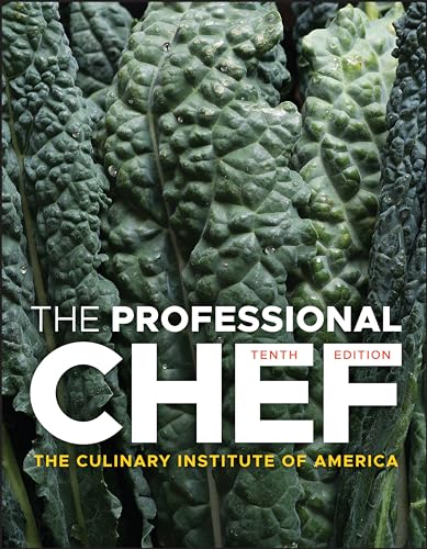 Cookbook cover, “The Professional Chef” with kale leaves background.