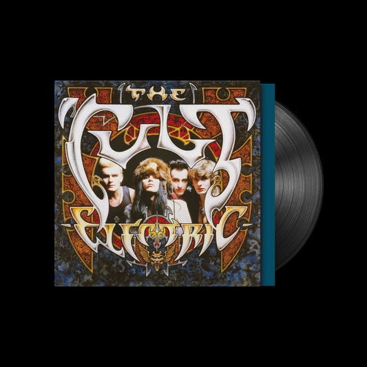 The Cult Electric vinyl record cover featuring the band members against a decorative background.