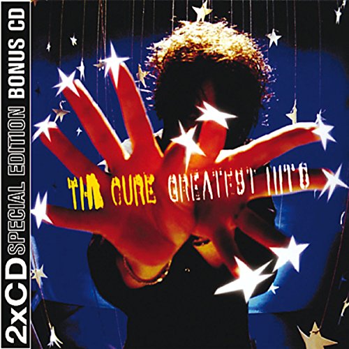 The Cure’s “Greatest Hits” CD cover with red hand and stars.