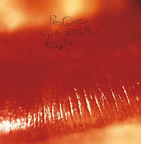 The Cure Kiss Me Kiss Me Kiss Me album cover with red textured lips.