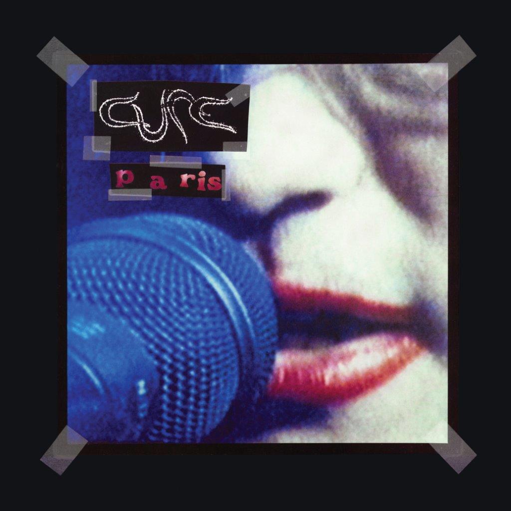 CD cover for The Cure’s “Paris” featuring a microphone and lips.
