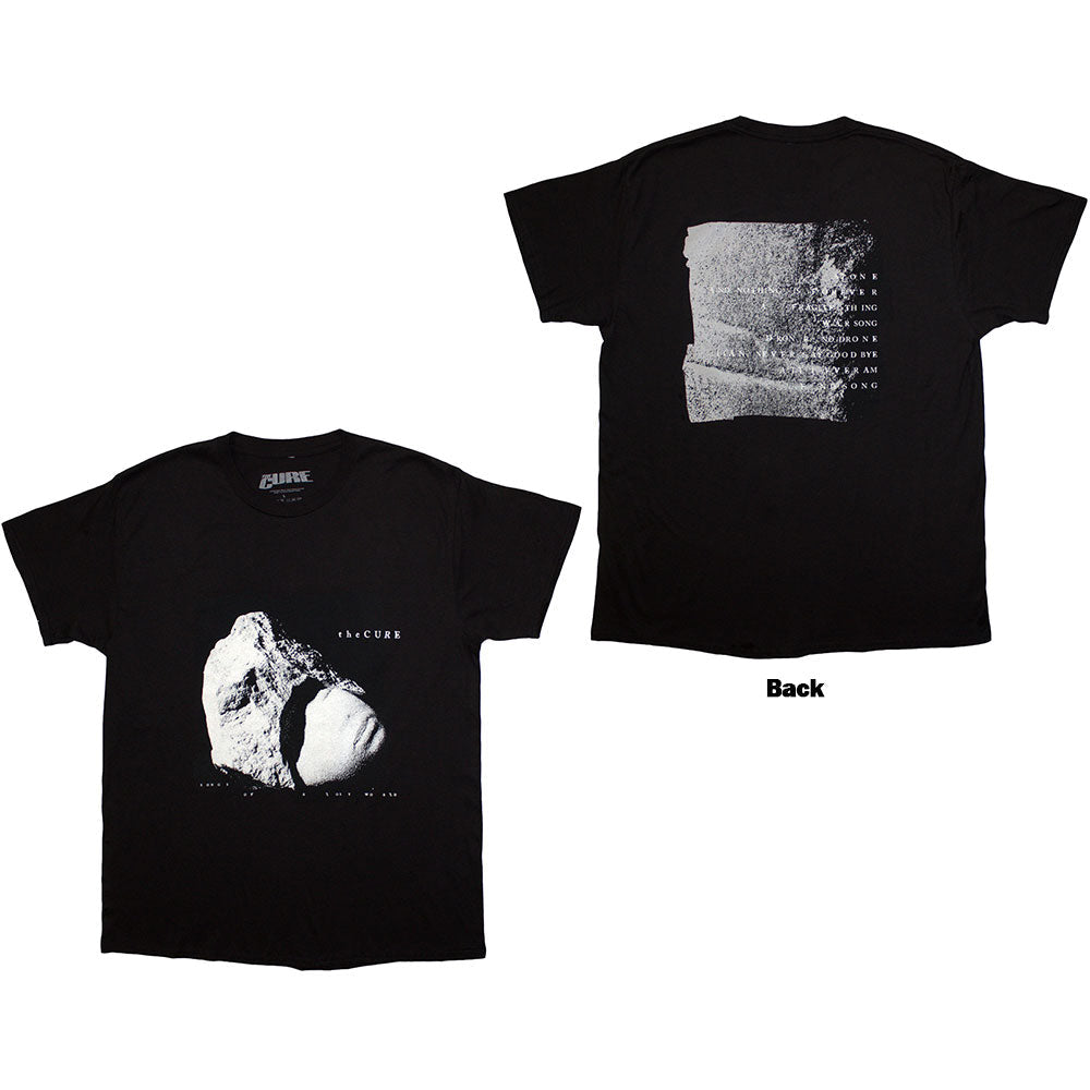 Black unisex t-shirt featuring The Cure Songs Of A Lost World back print design.