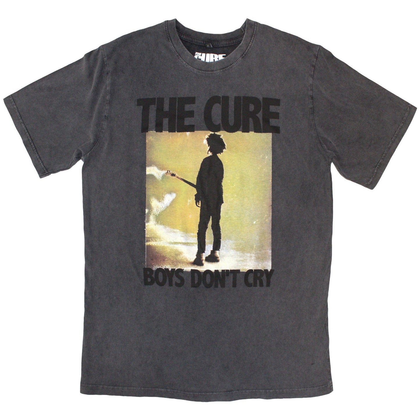 Stone wash t-shirt featuring “The Cure” album artwork, size small.