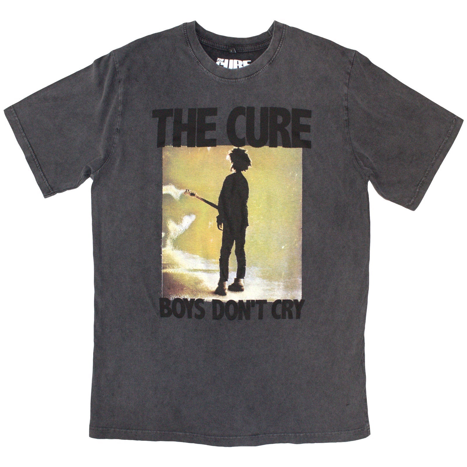 Stone wash t-shirt featuring “The Cure” album artwork, size small.