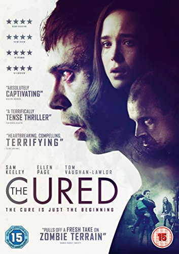 DVD cover for "The Cured" with three faces and a zombie scene.