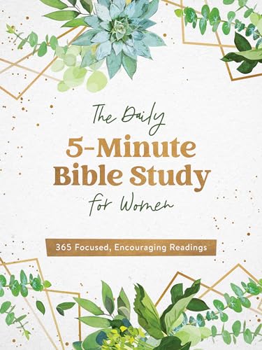 Book cover with floral accents and title "The Daily 5-Minute Bible Study for Women".