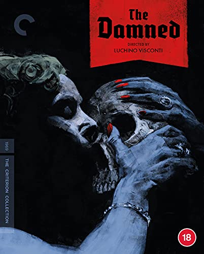 Blu-ray cover for "The Damned" featuring fragmented sculpture imagery.