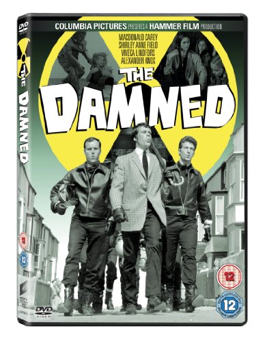 DVD cover for "The Damned" featuring a group of young men in suits.