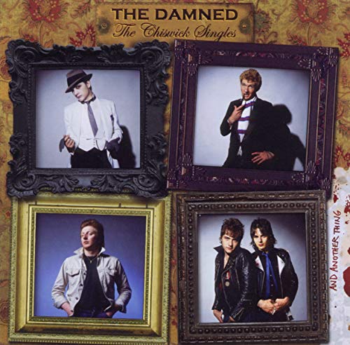 CD cover for The Damned’s “The Chiswick Singles - And Another Thing…”, four framed portraits.