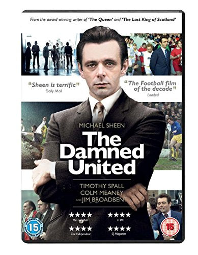 DVD case for "The Damned United" with a man in a suit on the cover.