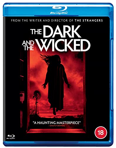 Blu-ray case for "The Dark and the Wicked" with a woman floating on the cover.