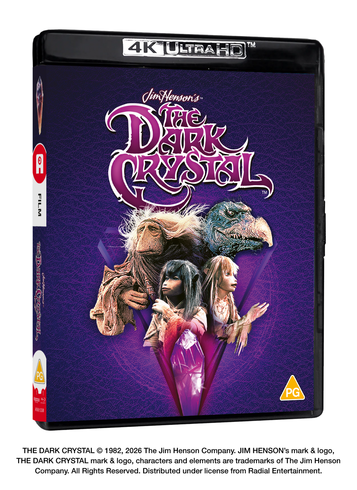 The Dark Crystal" UHD Blu-ray cover featuring fantasy creatures and logo.