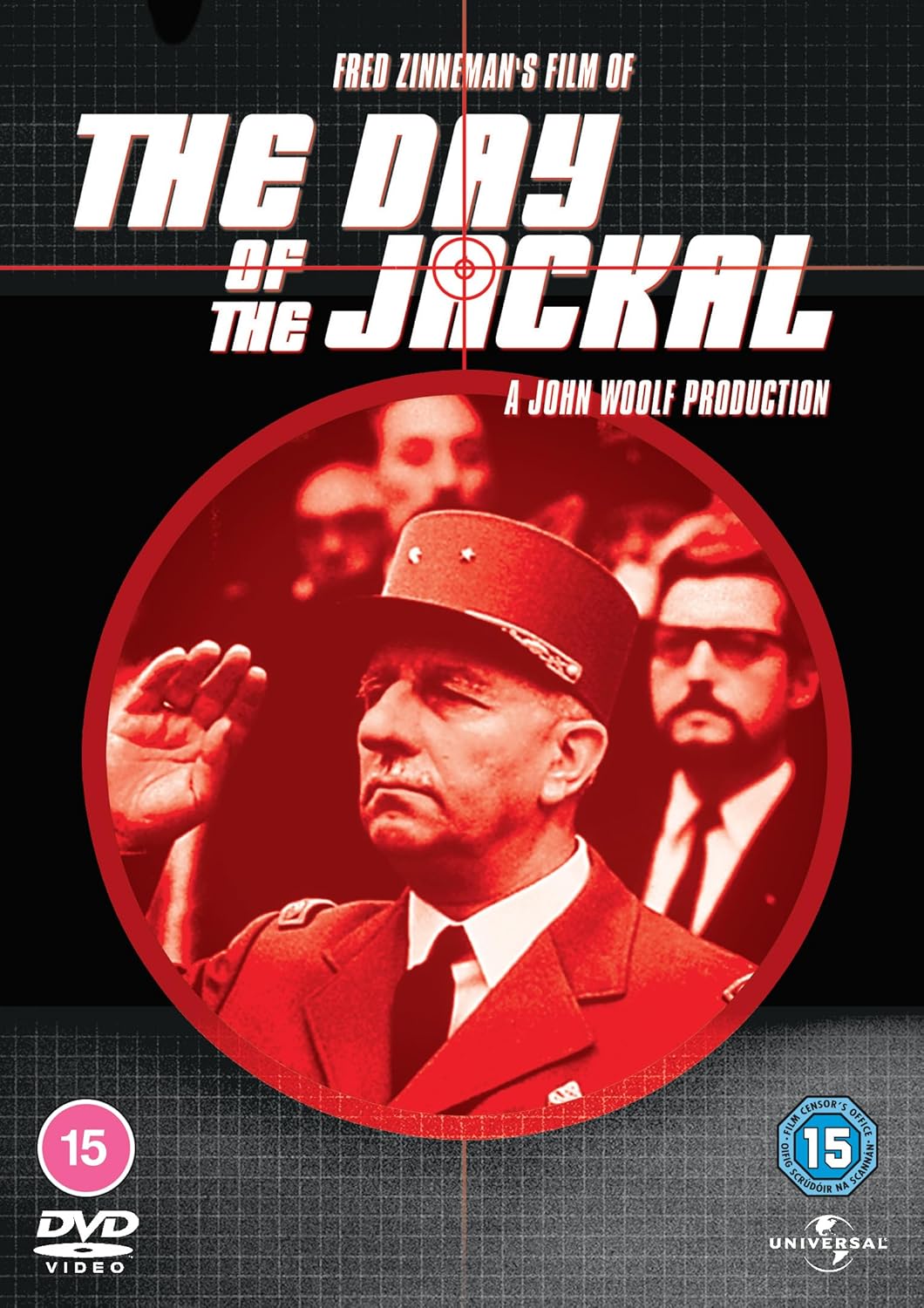 DVD cover for The Day of the Jackal featuring a red-toned military figure.