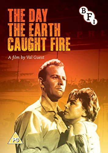 DVD cover for "The Day The Earth Caught Fire" featuring a man and woman.