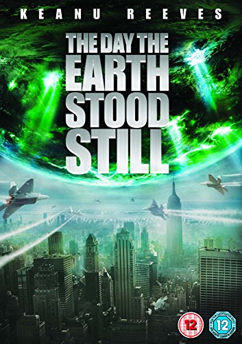 DVD cover for “The Day The Earth Stood Still” with city and jets.