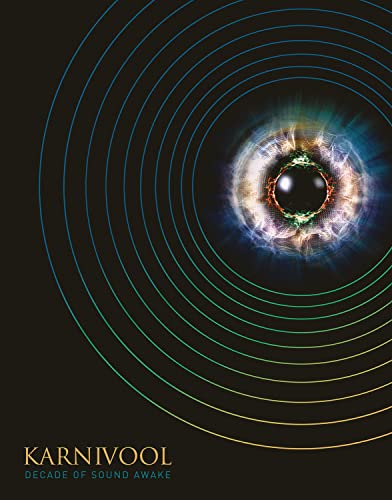 A stylized eye surrounded by concentric rings on a black background with album text.