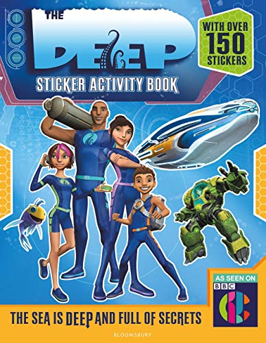 The Deep" sticker activity book cover featuring cartoon divers and a robot.