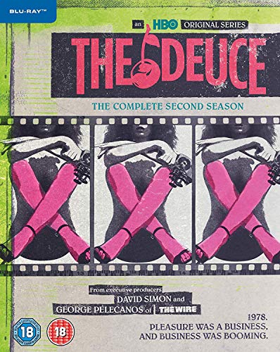 Blu-ray cover for "The Deuce" Season 2, featuring a repeating image of a woman.