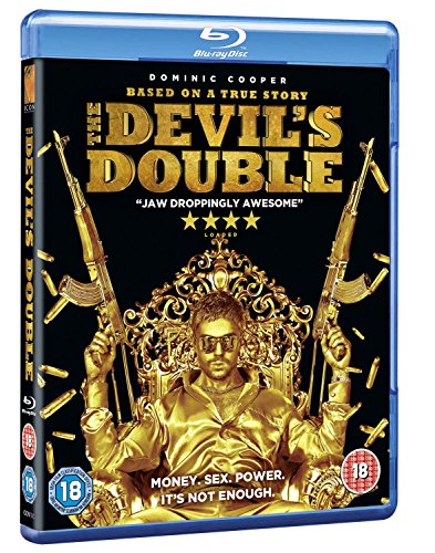 “The Devil’s Double” Blu-ray cover with a golden throne and man with guns.