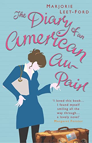 Book cover: woman with suitcase and pen, titled "The Diary of an American Au Pair".