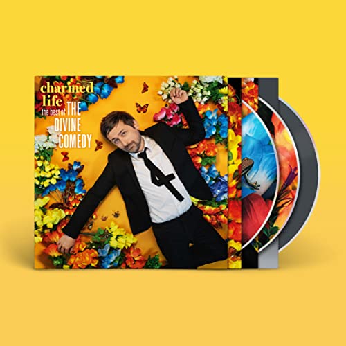 CD cover featuring a man in a suit amidst colorful flowers and butterflies.