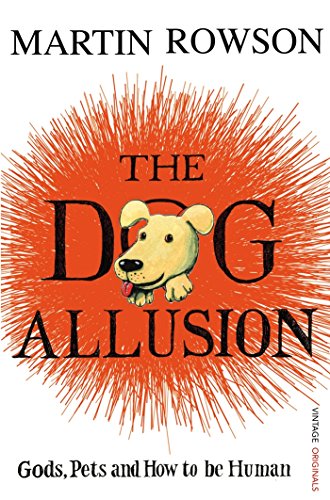Book cover: "The Dog Allusion" with a yellow dog illustration and orange background.