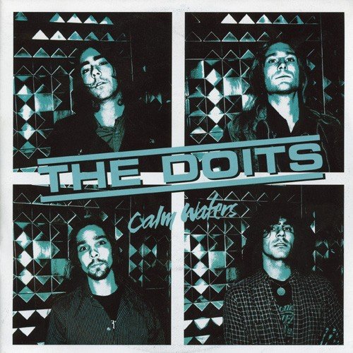 Record cover featuring four band members in a geometric teal design.