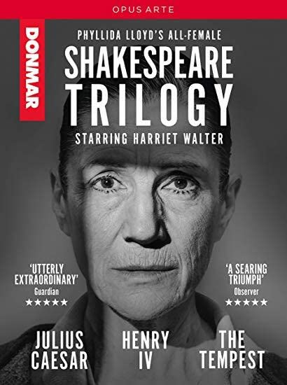 DVD cover featuring Harriet Walter in Shakespeare’s “The Donmar Trilogy.”