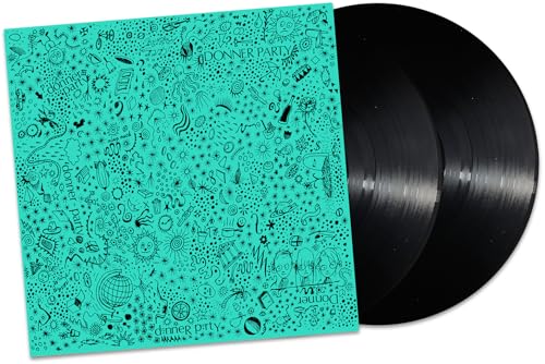 Double vinyl record with teal cover featuring dense black doodle-style illustrations.
