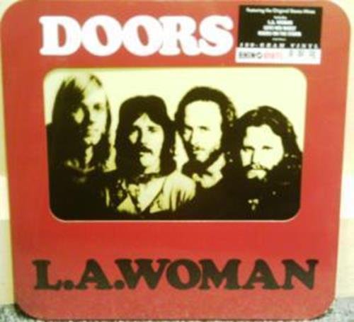 The Doors album cover featuring four band members on a red background.