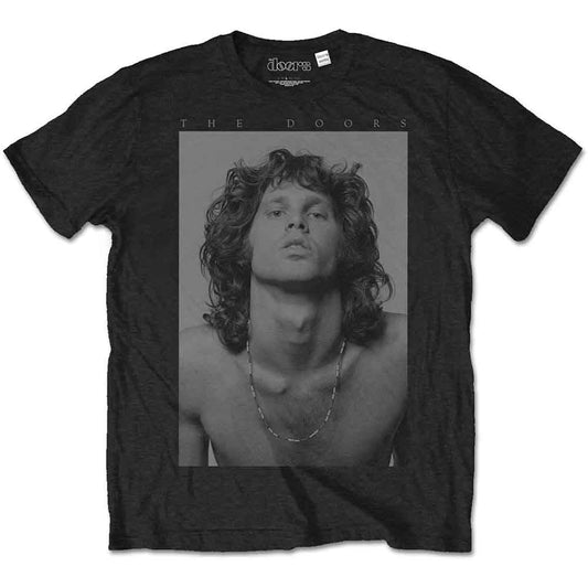 Black t-shirt with a portrait of Jim Morrison from The Doors.