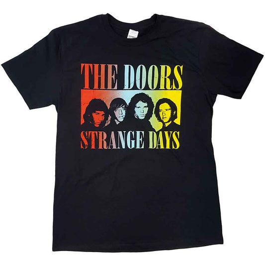 Black t-shirt with "The Doors" logo and band member portraits.
